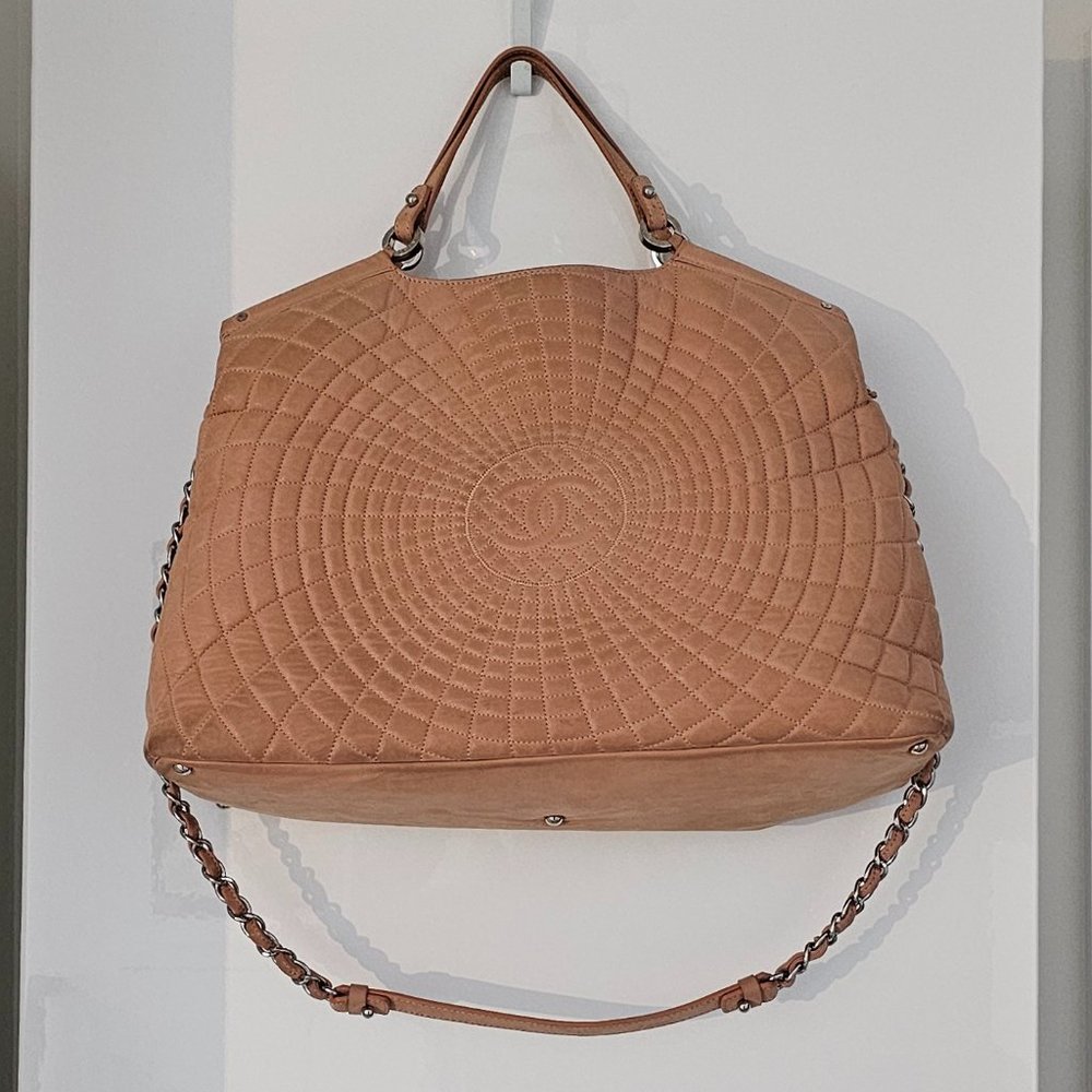 CHANEL -Spiral Sea Tote Quilted Iridescent Calfskin Bag! -AUTHENTIC!